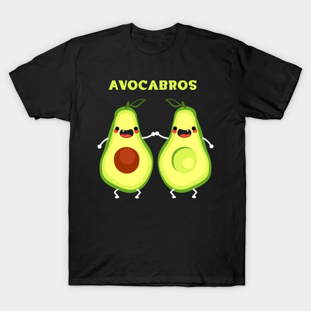 Avocabros on black T-Shirt by Schioto